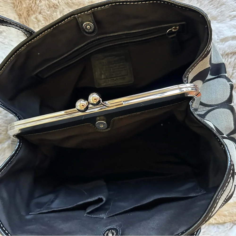 Coach Black and Gray Signature Tote - Picture 5 of 8